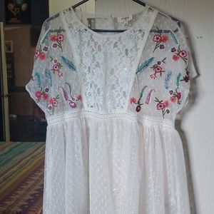 Umgee lace/sheer embroidered top